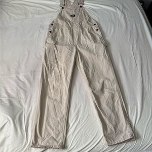 Vans Overalls Mens M Beige Distressed Workwear Grunge Skate Carpenter